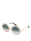 Chloé Tally Scalloped Seashell 56mm Sunglasses In Brown