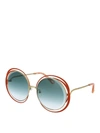 CHLOÉ CARLINA GRADIENT LENSES ROUND SUNGLASSES