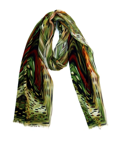 Maria Enrica Nardi Juliette Stole In Shades Of Green
