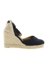 Castaã±er Bianca Canvas Ankle-strap Espadrille Sandals In Black