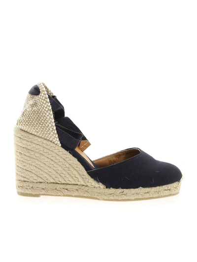Castaã±er Bianca Canvas Ankle-strap Espadrille Sandals In Black