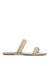 RENÉ CAOVILLA CRYSTAL AND STRAW SANDALS