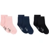 A HAPPY BRAND A HAPPY BRAND PACK OF 3 PINK NAVY AND BLACK SOCKS,20181009-4