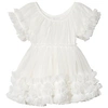DOLLY BY LE PETIT TOM DOLLY BY LE PETIT TOM WHITE FRILLY DRESS SMALL (3-6 YEARS),FRILDRESS1