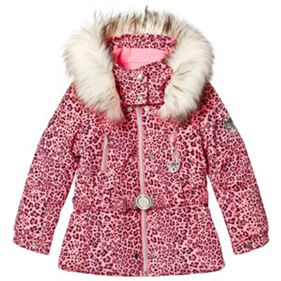 Poivre Blanc Babies' Punch Pink Leopard Ski Jacket