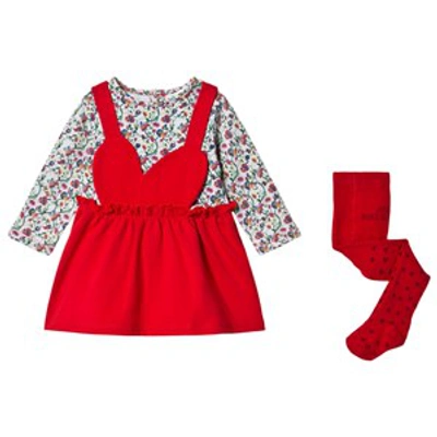 Agatha Ruiz De La Prada Babies'  Pink Heart Dress Set In Red