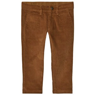 Marmar Copenhagen Kids'  Leather Primo Corduroy Trousers In Brown