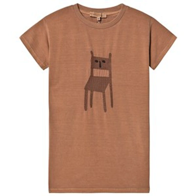 Weekend House. Babies' Weekend House Kids Camel Chair Embroidered T-shirt Dress In Brown