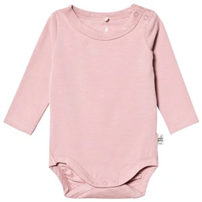 A Happy Brand Long Sleeve Baby Body Rose In Pink