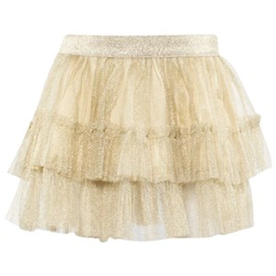 Marmar Copenhagen Kids' Glitter Tulle Skirt Gold