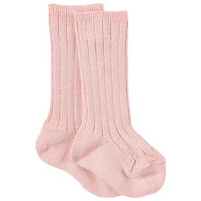 Condor Kids' Basic Rib Knee Socks Pale Pink