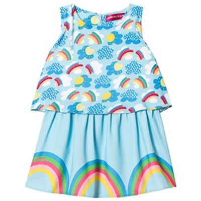 Agatha Ruiz De La Prada Kids'  Blue Rainbows And Clouds Dress