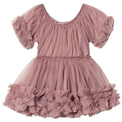 Dolly By Le Petit Tom Kids' Frilly Dress Mauve In Pink