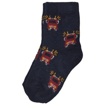 Melton Marine Firetruck Socks In Blue