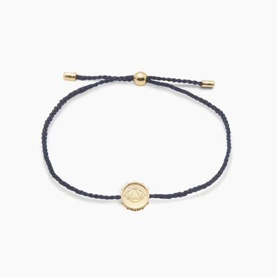 Chakra Third-eye  Coin Bracelet In Gold Plated Brass, Women's In Gold/indigo