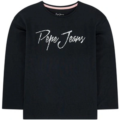 Pepe Jeans Kids'  Logo Print T-shirt In Black