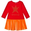 AGATHA RUIZ DE LA PRADA RED STUDDED STAR VELVET PEPLUM DRESS,7VE3235