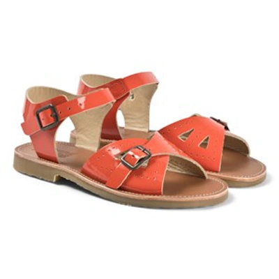 Young Soles Kids'  Orange Patent Leather Sandals