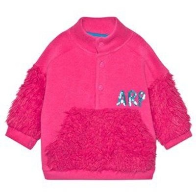 Agatha Ruiz De La Prada Kids'  Fuchsia Sequin Faux Fur Sherpa Fleece Jacket In Pink