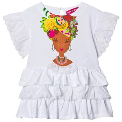 Agatha Ruiz De La Prada Kids'  White Bahia Ruffle Dress