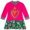 AGATHA RUIZ DE LA PRADA AGATHA RUIZ DE LA PRADA PINK EMBROIDERED HEART DRESS,7VE3303