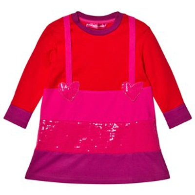 Agatha Ruiz De La Prada Kids'  Red Colour Block Brace Detail Dress
