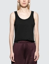 ALEXANDER WANG T DRY FRENCH TERRY TANK WITH DISTRESSED HEM