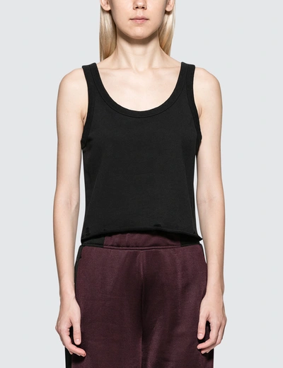 Alexander Wang T Dry French Terry Tank With Distressed Hem In Black