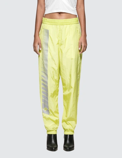 Alexander Wang T Washed Nylon Pant With Reflective Print Detail In Yellow