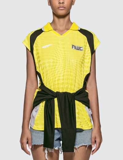 Alexander Wang T Tricot Tie Front Shirt In Yellow
