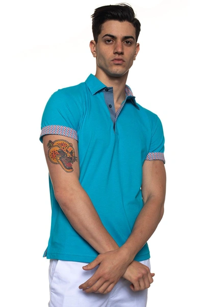 Andrea Fenzi Short-sleeved Polo Shirt In Turquoise