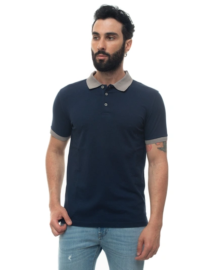 Andrea Fenzi Short Sleeve Polo Shirt Blue Cotton Man