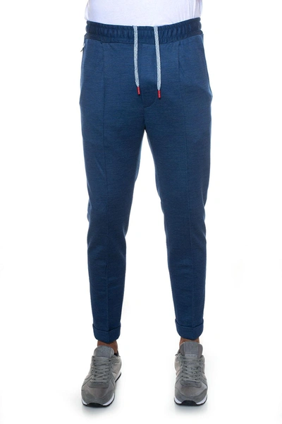 Knt Loose Fleece Trousers Medium Blue Wool Man