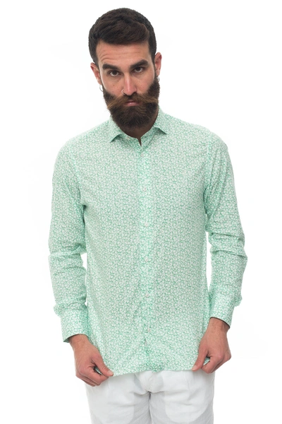 Vincenzo De Lauziers Casual Shirt Light Green Cotton Man In Light Grey
