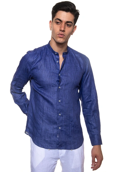 Vincenzo De Lauziers Casual Shirt In Blue