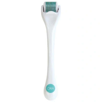 Beauty Ora Microneedle Face Roller System 0.25mm In Aqua Head With White Handle
