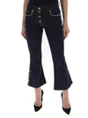 VERSACE VERSACE EMBELLISHED CROPPED FLARED JEANS