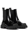 DOLCE & GABBANA PATENT LEATHER CHELSEA BOOTS,P00481528