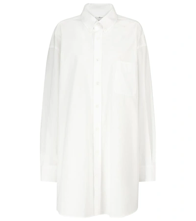 Maison Margiela 大廓形棉质衬衫式连衣裙 In White