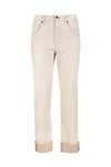 BRUNELLO CUCINELLI BRUNELLO CUCINELLI WOMEN'S BEIGE COTTON JEANS,MH119P5561C006 40