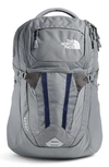 The North Face Recon Backpack In High Rise Grey Heather/ Navy