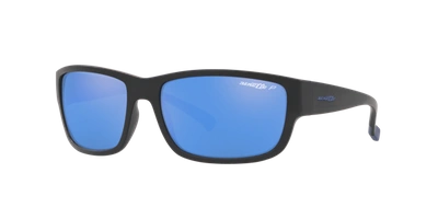 Arnette Bushwick Dark Grey Mirror Water Rectangular Mens Sunglasses An4256 0122 62 In Black / Dark / Grey