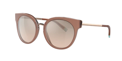 Tiffany & Co . Woman Sunglasses Tf4168 In Brown Mirror Silver Gradient