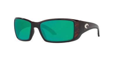 Costa Del Mar Costa Man Sunglasses 6s9014 Blackfin In Green Mirror