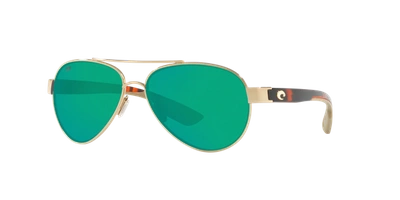 Costa Del Mar Loreto Green Mirror Polarized Polycarbonate Aviator Ladies Sunglasses Lr 64 Ogmp 56