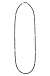 Sethi Couture Black Diamond Beaded Necklace In Gold