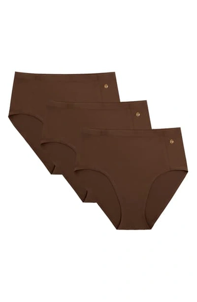 Evelyn & Bobbie Assorted 3-pack Bikinis In Umber