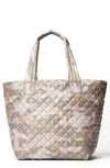 Mz Wallace Medium Metro Quilted Nylon Tote In Blush Camo