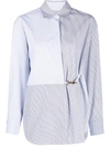 SANDRO ASYMMETRIC PINSTRIPE BLOUSE