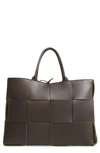 BOTTEGA VENETA LARGE ARCO INTRECCIATO LEATHER TOTE,611561VMAY3